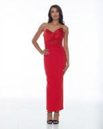Μίντι φόρεμα strapless