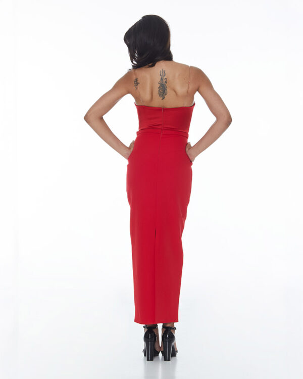 Μίντι φόρεμα strapless