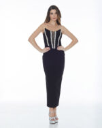 Μάξι ίσιο strapless φόρεμα