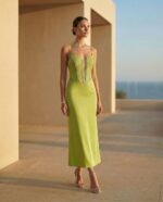 Μάξι ίσιο strapless φόρεμα