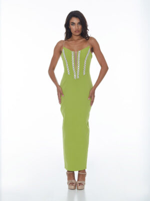 Μάξι ίσιο strapless φόρεμα