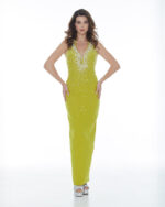 Μάξι ίσιο φόρεμα με κέντημα χάντρες