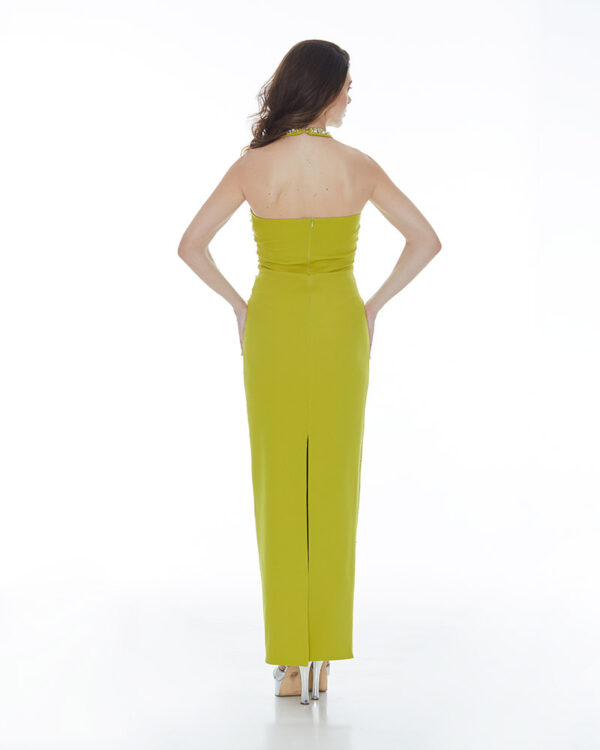 Μάξι ίσιο φόρεμα με κέντημα χάντρες