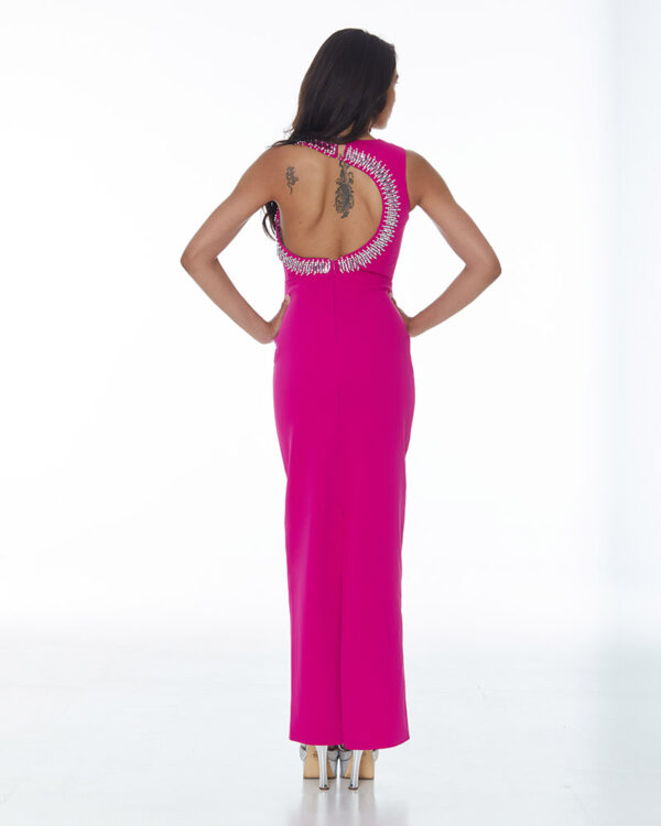 Μάξι ίσιο φόρεμα με σκίσιμο