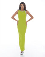 Μάξι ίσιο φόρεμα με σκίσιμο