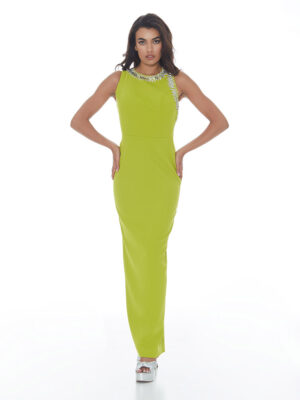 Μάξι ίσιο φόρεμα με σκίσιμο