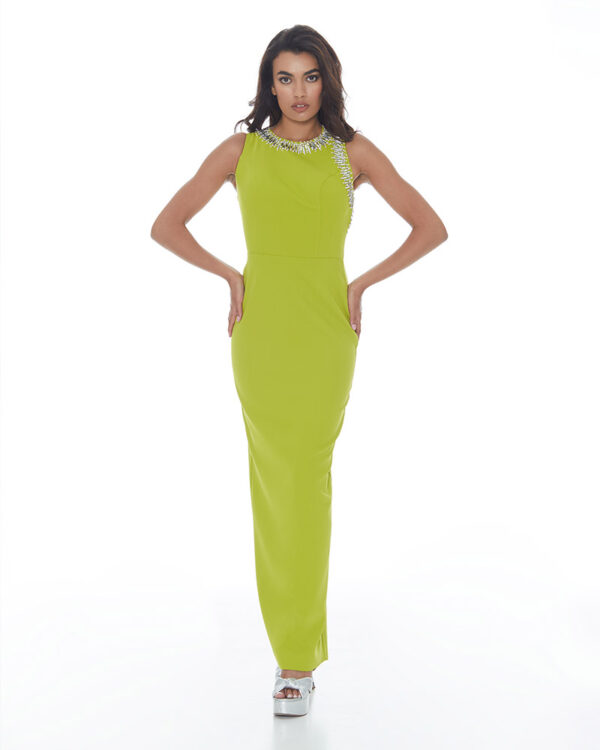 Μάξι ίσιο φόρεμα με σκίσιμο