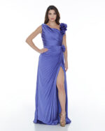 Μάξι φόρεμα με πλισέ φούστα