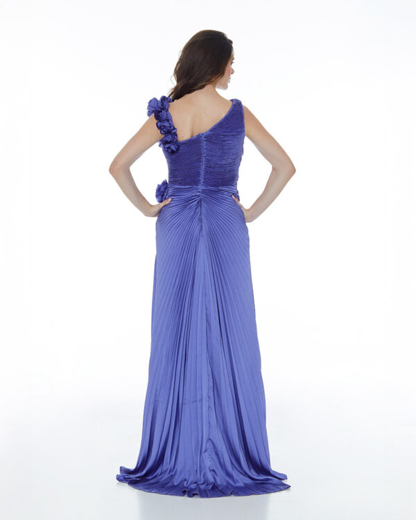 Μάξι φόρεμα με πλισέ φούστα