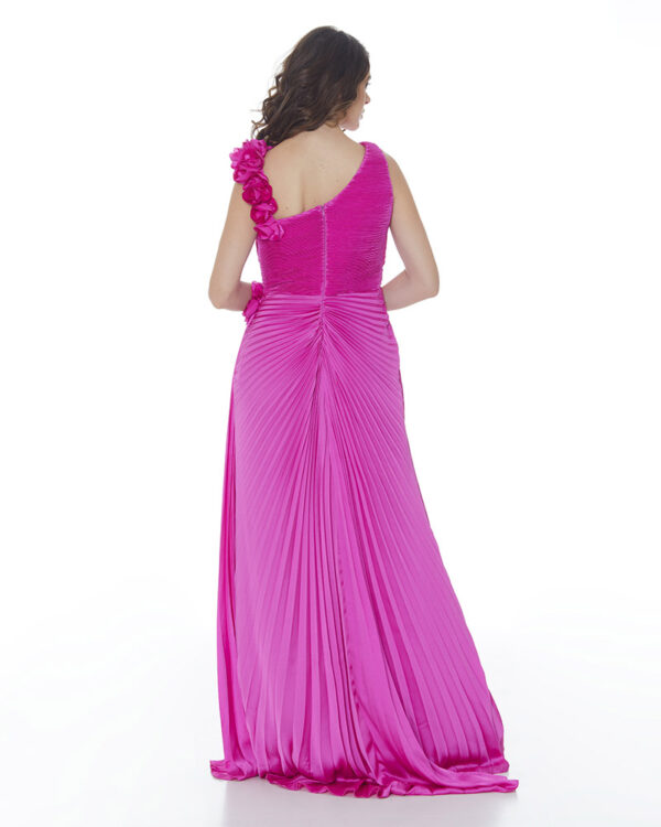 Μάξι φόρεμα με πλισέ φούστα