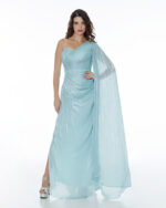 Μάξι φόρεμα με διαγώνιο στήθος ντραπε