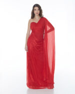 Μάξι φόρεμα με διαγώνιο στήθος ντραπε