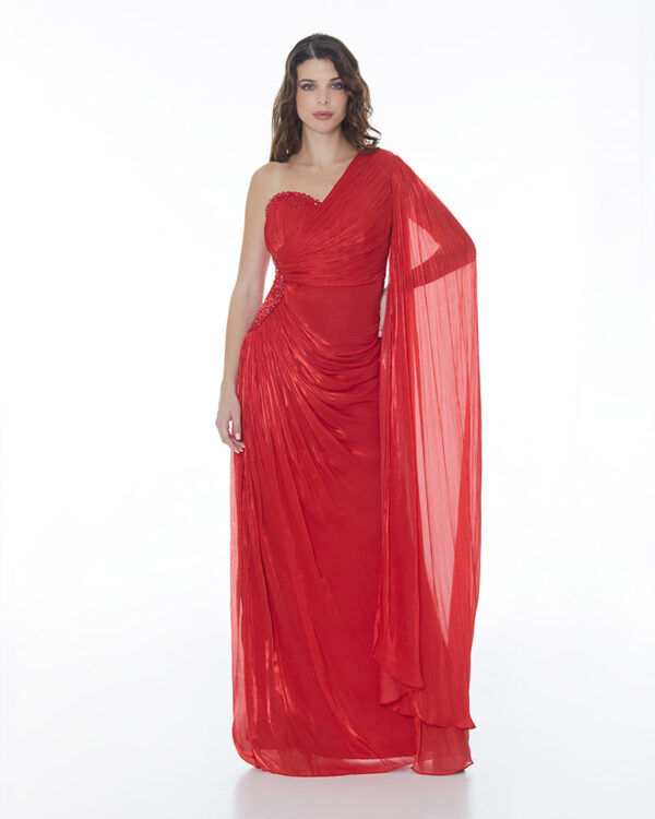 Μάξι φόρεμα με διαγώνιο στήθος ντραπε