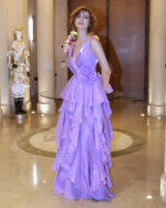 Μάξι φόρεμα με κρουαζέ μπούστο