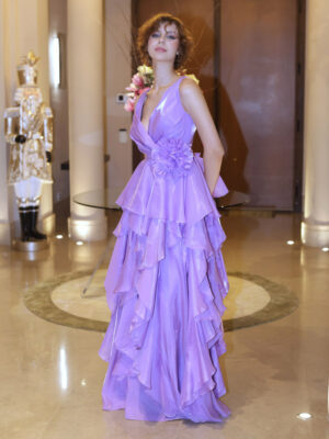 Μάξι φόρεμα με κρουαζέ μπούστο