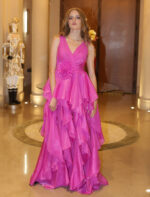 Μάξι φόρεμα με κρουαζέ μπούστο