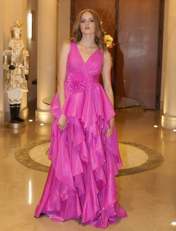 Μάξι φόρεμα με κρουαζέ μπούστο