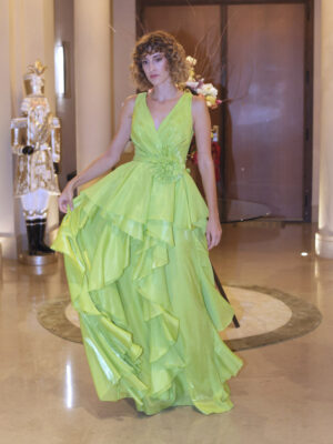 Μάξι φόρεμα με κρουαζέ μπούστο