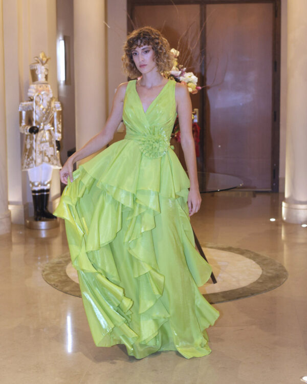 Μάξι φόρεμα με κρουαζέ μπούστο