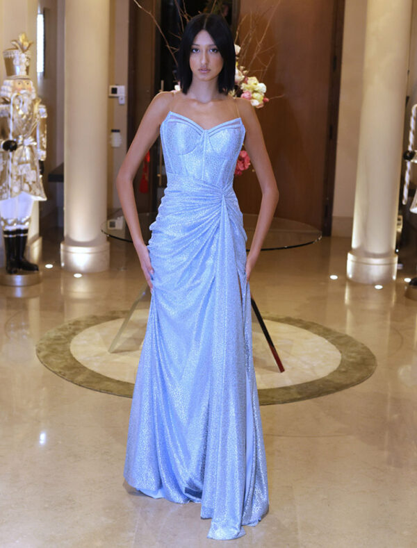 Μάξι στραπλες φόρεμα λουρεξ