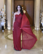 Μάξι φόρεμα με διαγώνιο στήθος ντραπε